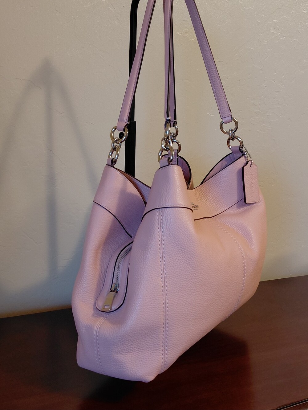 Coach Pink Lexy Pebble Leather Shoulder Bag F28997 - Picture 6 of 16